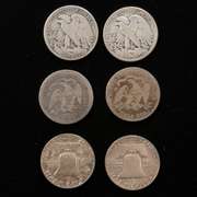 6 Silver Halves 3 Types