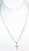 Sterling Silver CZ Cross Pendant & Chain