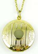 Engraved Locket with Long Chain