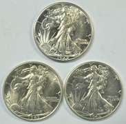 Choice BU 1942, 1943, & 1945 Walking Liberty Halves
