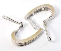 J Hoop WG Diamond Earrings