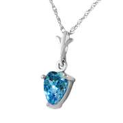 Solid White Gold Lafayette Blue Topaz Necklace