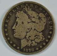 Scarce 1878-CC Morgan Silver Dollar. Circ