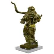 Bronze Sculpture Gilt Gold Bronze Harem Woman By Italian Artist Aldo Vitaleh Art