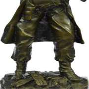 Classic Cowboy With Gun Western Bronze Sculpture