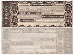 Crisp Exceptional 1800'S $5 Note Bank Of Windsor Vermont!