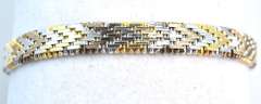 3-Tone Woven Bracelet in Vermeil