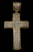 Sparkling CZ Cross Pendant in Yellow Gold