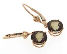 Stunning Smokey Quartz Lever Back Dangle Earrings