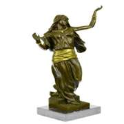Bronze Sculpture Gilt Gold Bronze Harem Woman By Italian Artist Aldo Vitaleh Art