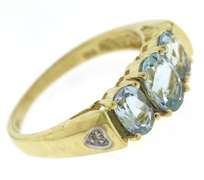 Fabulous Yellow Gold Aquamarine & Diamond Ring