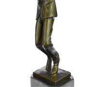 Trumpet Player Bronze Sculpture on Marble Base Statue