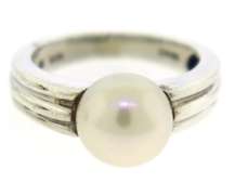 Set of 2 Pearl Sterling Silver Rings