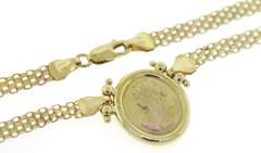 Charming Yellow Gold Cameo Necklace