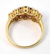 Colorful Flower Motif Cluster Ring