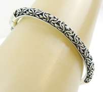 Sterling Byzantine Hinged Bangle
