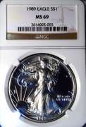 1989 MS69 Silver Eagle NGC
