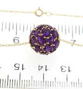 Powerful Yellow Gold Amethyst Ball Pendant