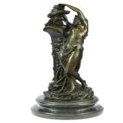 Frustration Satyr and Nymph Nude Bronze Sculpture