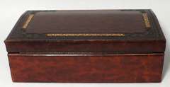 Horchow Leather Jewelry Box with engraved leaf details