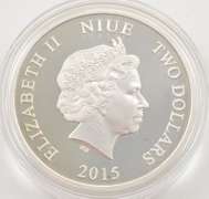 2015 Niue $2 - Love Is Precious - 1 Oz Silver Coin - Box
