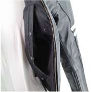 LEATHER VENTED SCOOTER JACKET W/ STRIPES