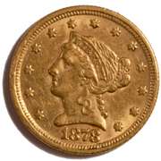 1878 Liberty US Gold Quarter Eagle
