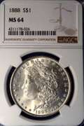 1888 Morgan Silver Dollar, MS64 NGC