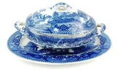 Occupied Japan Miniature Blue Willow Tureen & Tray
