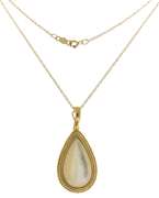 Precious 14kt YG Pear Shaped MOP Pendant on Chain