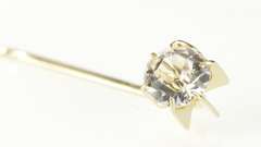 Gold Filled Retro Round Cubic Zirconia Solitaire Stick Pin