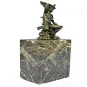 Real 100% Bronze Flying Mercury Caduceus Messenger God Bronze Marble Sculpture