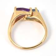 Blue Topaz and Amethyst Ring