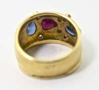 Wonderfully Artistic 18K Ruby & Sapphire Ring