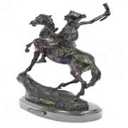 The Scalp Bronze Statue on Marble Base Sculpture