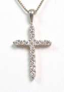 Sterling Silver CZ Cross Pendant & Chain