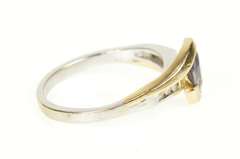 14K White Gold Two Tone Syn. Alexandrite Diamond Swirl Ring