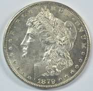 Prooflike near Gem BU 1879-S Morgan Silver Dollar