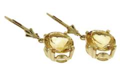 Flashy Yellow Gold Citrine Dangle Earrings
