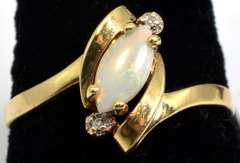 Opal Ring with Diamond Accents in Gold