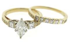 Dazzling 1.96cts Diamond Wedding Set