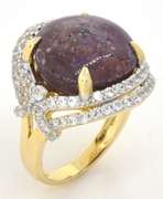 Powerful Massive 16.59CTS Star Ruby & White Sapphire Ring in Sterling Silver