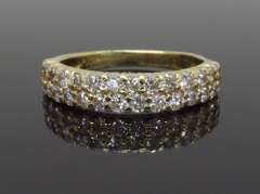 14K Two Row Diamond Band