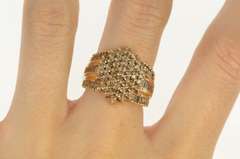10K Yellow Gold 2.31Ctw Light Brown Diamond Cluster Statement Ring