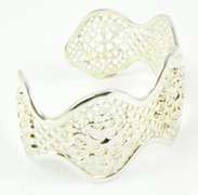 Wide Open Work Sterling Silver Cuff Bracelet