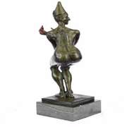 Clown Wearing only Gloves Bronze Sculpture