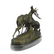 Mountain Deer Caribou Bronze Sculpture