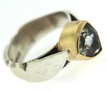 Sterling Silver White Topaz Trillion Ring