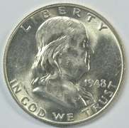 Choice BU 1948-P Franklin Half Dollar. FBL
