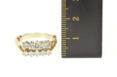 14K Yellow Gold 1950's 0.88 Ctw Diamond Engagement Bridal Set Ring